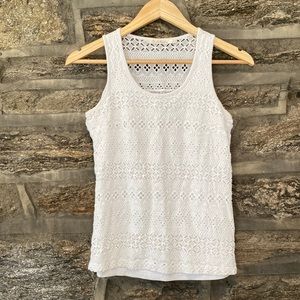 White eyelet tank